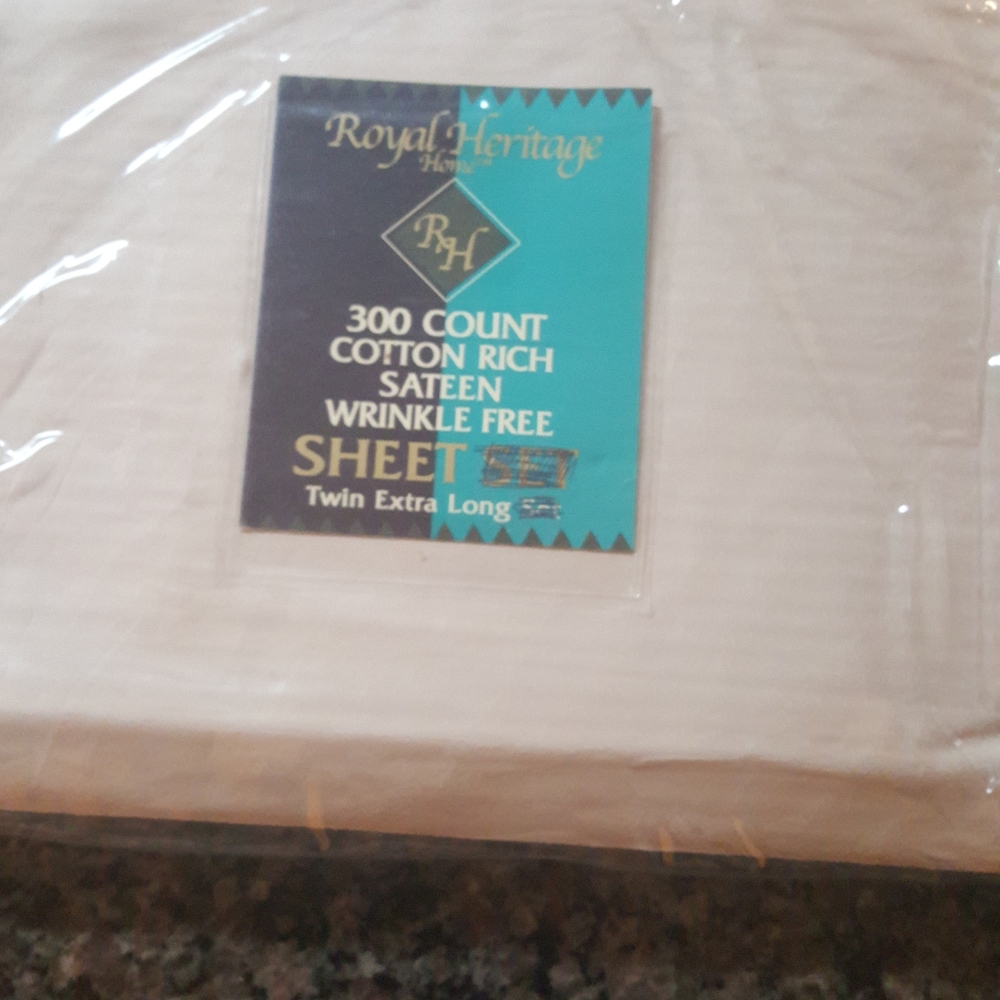 Royal heritage twin xl flat sheet biege flat sheet